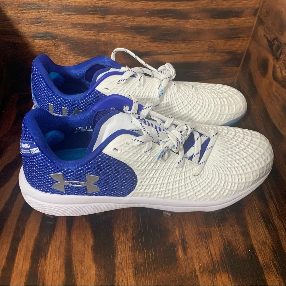 Under Armour UA Charged Glyde 2.0 MT Womens 12 White‎ Low Metal Softball Cleats